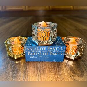 PartyLite Honeycomb votive holders & 6 pack votive candles
